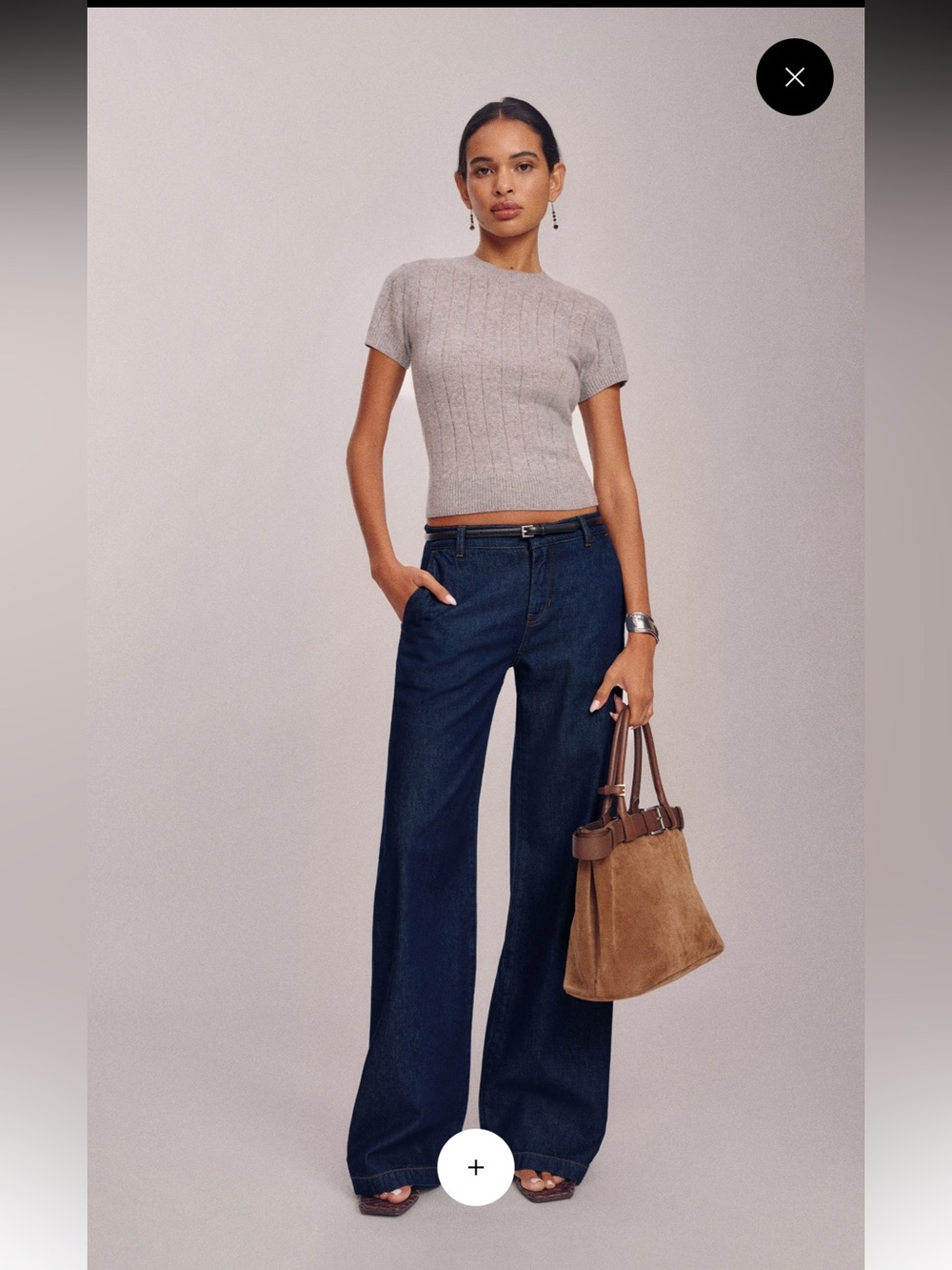 NWT Reformation Elio Low Rise Denim Trouser Blue - Size 28